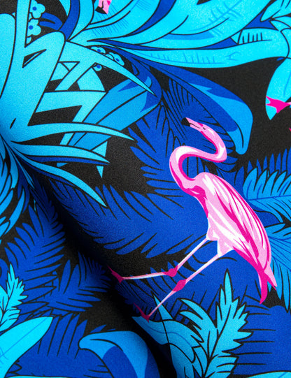 Blue Pink Flamingo Novelty Dress Shirt shirt    - Sophisticated Gentlemen