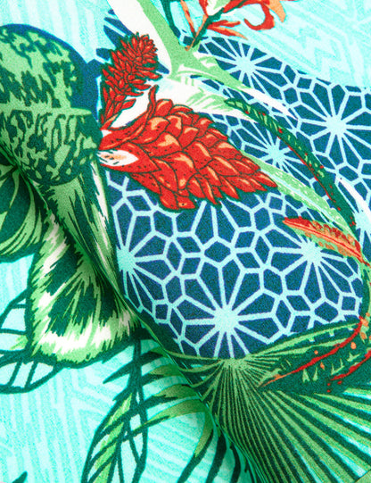 Sea Foam Green Emerald Green Leaves Novelty Dress Shirt shirt    - Sophisticated Gentlemen