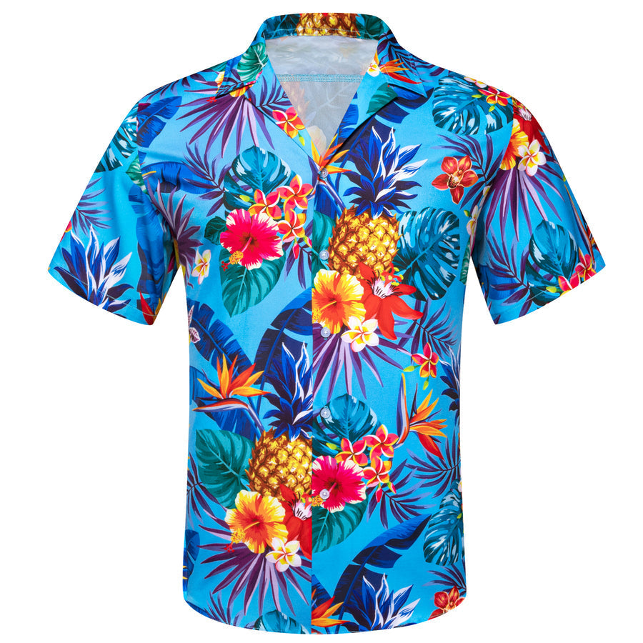 Red Orange Floral Dress Shirt shirt S   - Sophisticated Gentlemen