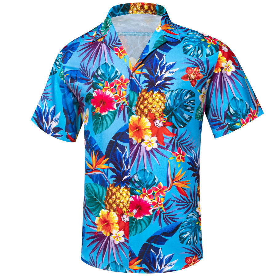 Red Orange Floral Dress Shirt shirt    - Sophisticated Gentlemen