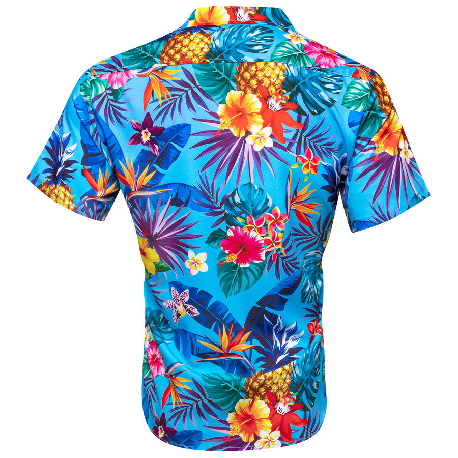 Red Orange Floral Dress Shirt shirt    - Sophisticated Gentlemen