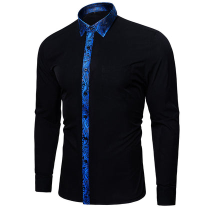 Blue Paisley Edge Dress Shirt shirt    - Sophisticated Gentlemen