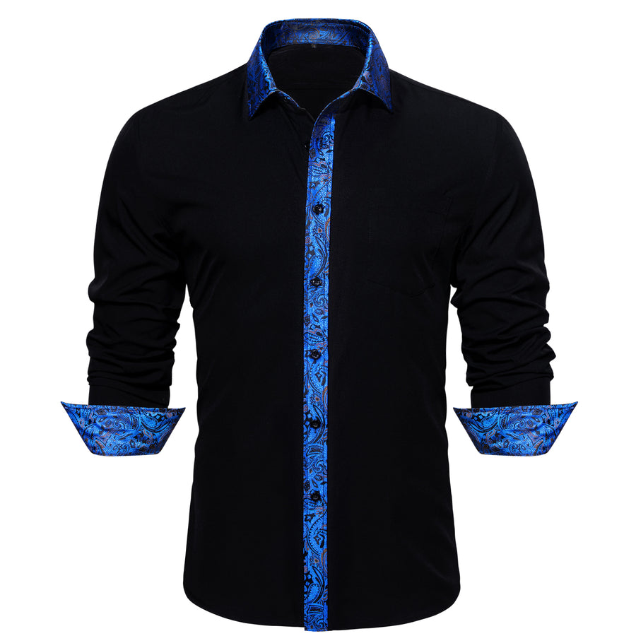 Blue Paisley Edge Dress Shirt shirt    - Sophisticated Gentlemen