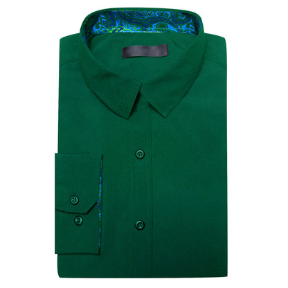 Dark Green Paisley Edge Dress Shirt shirt    - Sophisticated Gentlemen