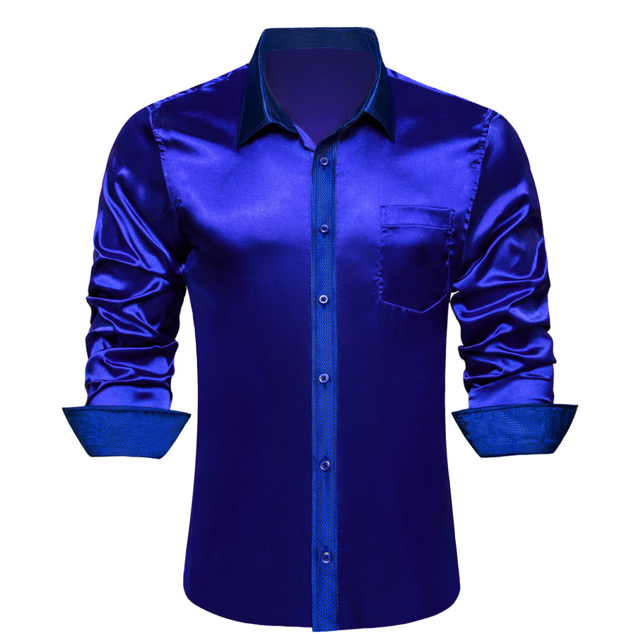 Navy Blue With Geometric Line Edge Dress Shirt shirt S   - Sophisticated Gentlemen