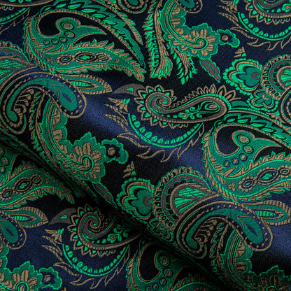 Green Blue Brown Paisley Silk Dress Shirt shirt    - Sophisticated Gentlemen