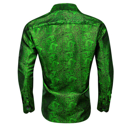 Green Paisley Men's Dress Shirt shirt    - Sophisticated Gentlemen