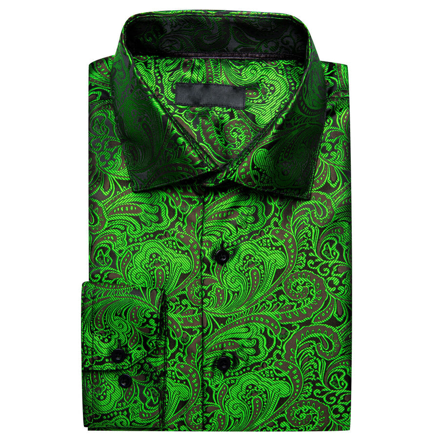 Green Paisley Men's Dress Shirt shirt    - Sophisticated Gentlemen