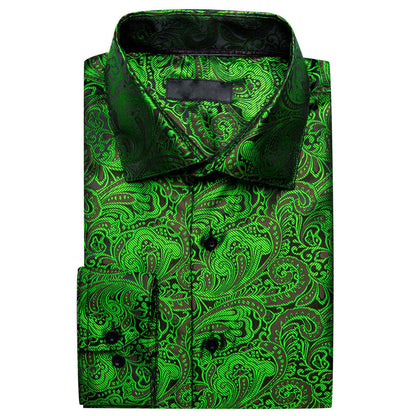 Green Paisley Men's Dress Shirt shirt    - Sophisticated Gentlemen