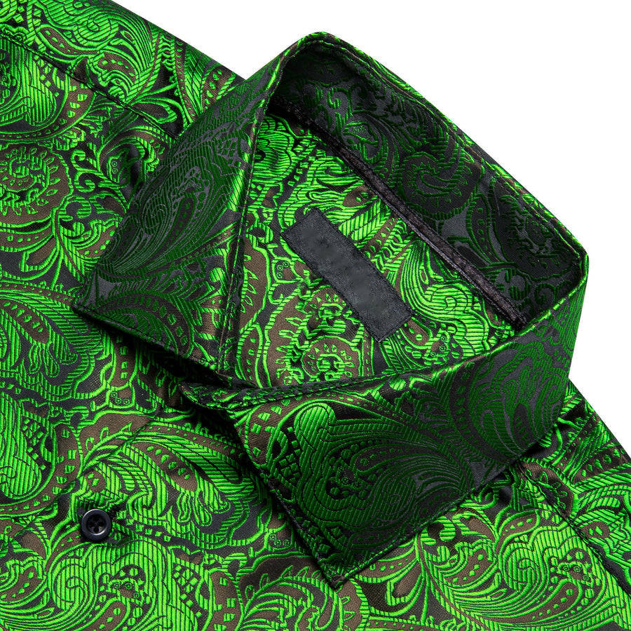 Green Paisley Men's Dress Shirt shirt    - Sophisticated Gentlemen