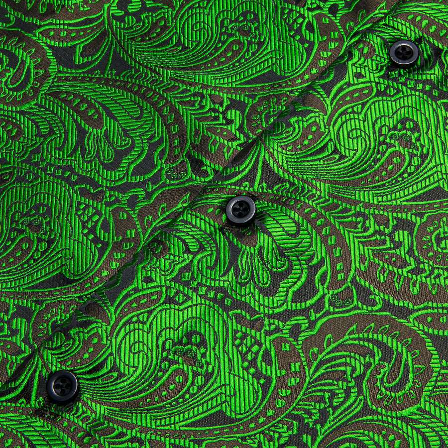 Green Paisley Men's Dress Shirt shirt    - Sophisticated Gentlemen