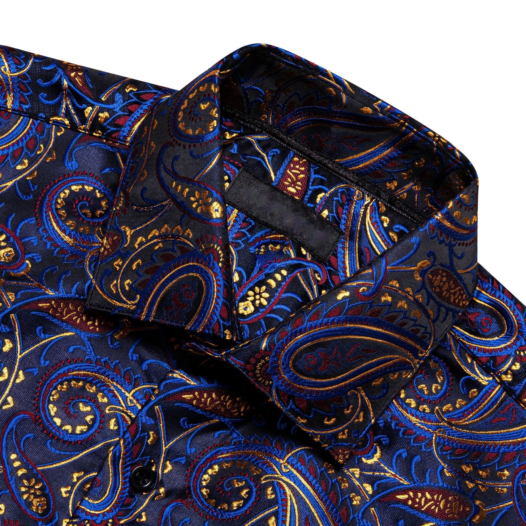 Blue, Red and Yellow Paisley Silk Dress Shirt shirt    - Sophisticated Gentlemen