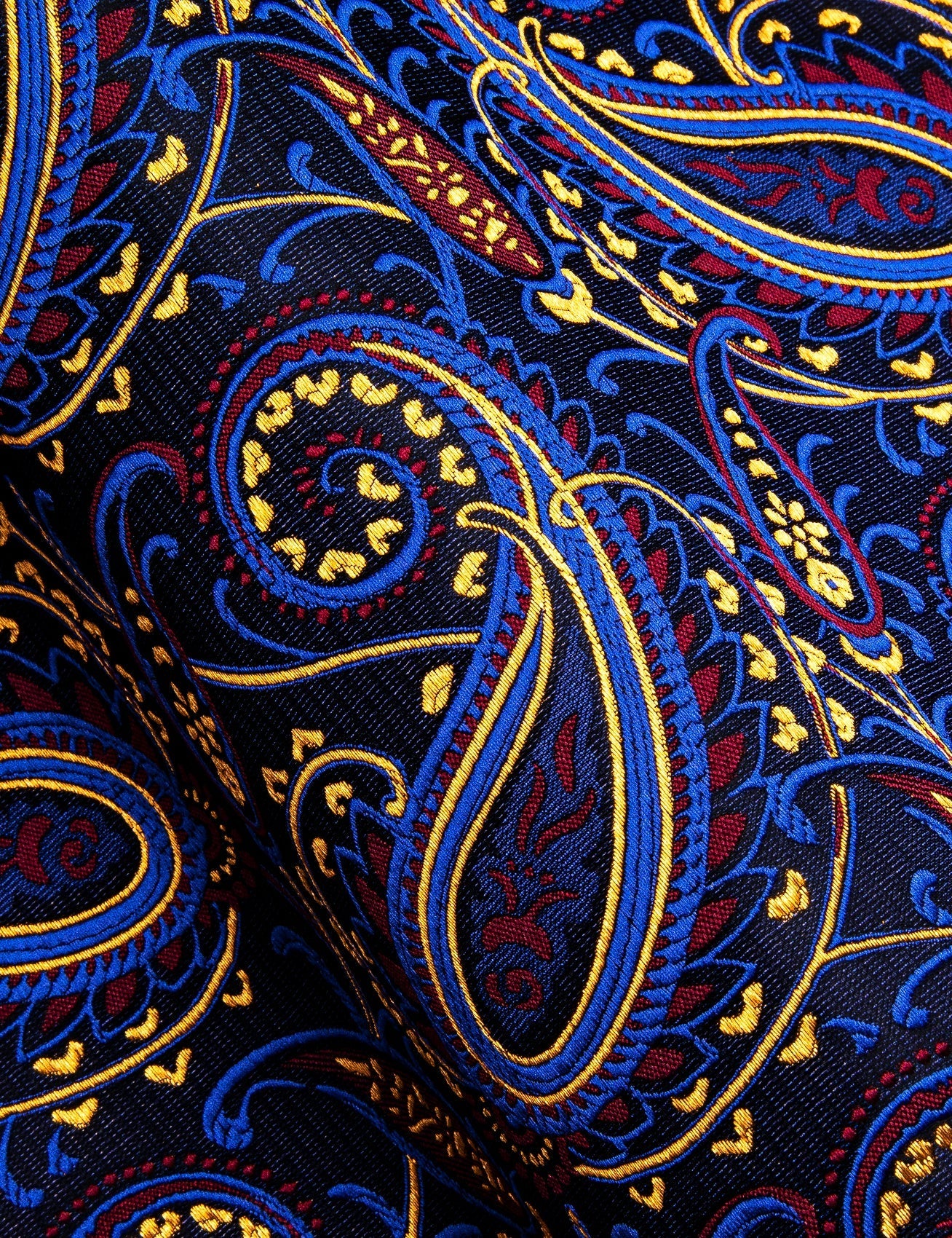 Blue, Red and Yellow Paisley Silk Dress Shirt shirt    - Sophisticated Gentlemen