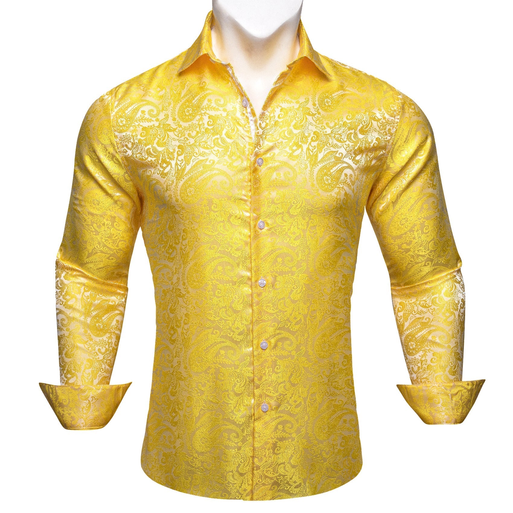 Yellow Paisley Dress Shirt shirt    - Sophisticated Gentlemen