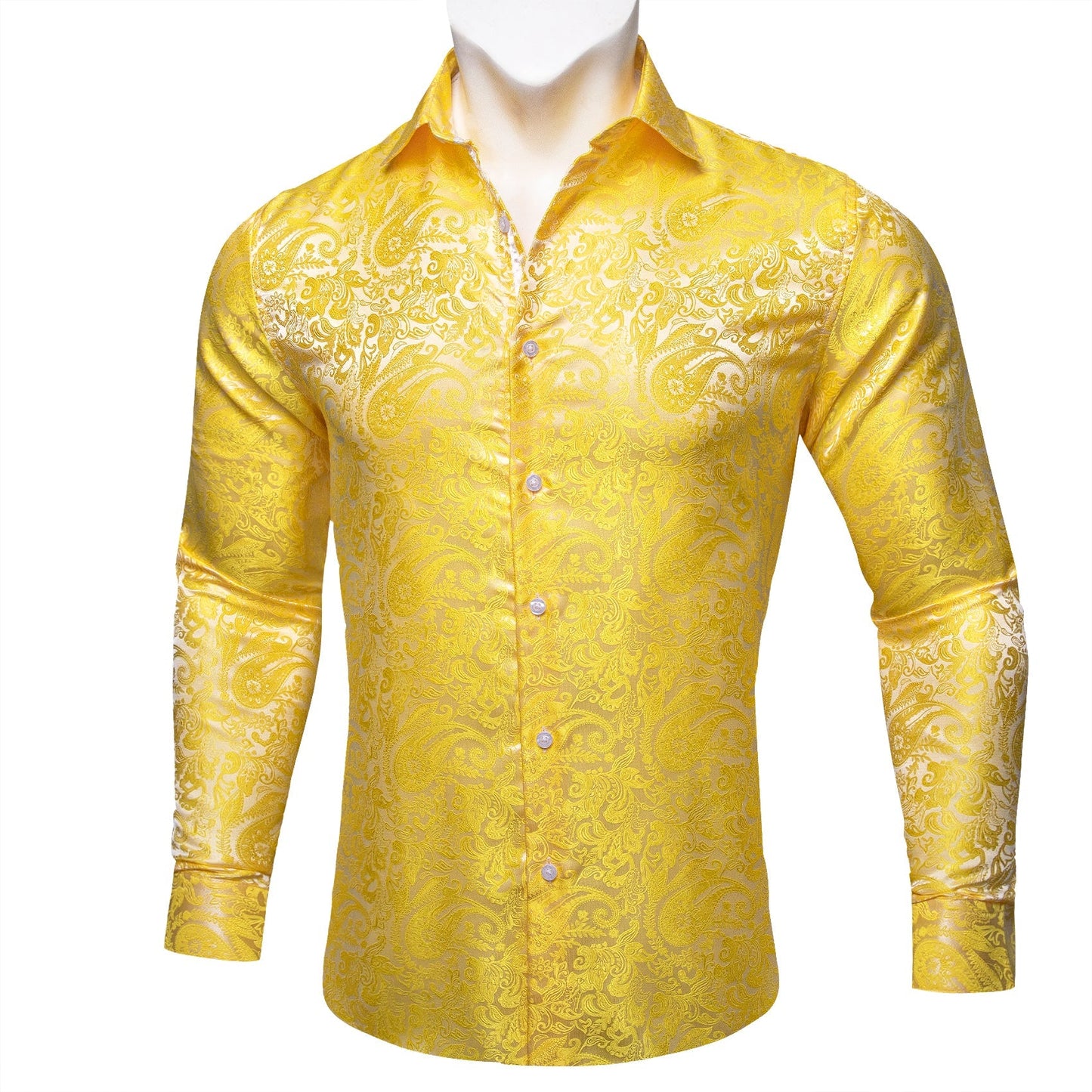 Yellow Paisley Dress Shirt shirt    - Sophisticated Gentlemen