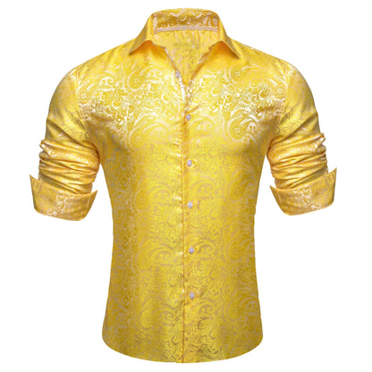 Yellow Paisley Dress Shirt shirt    - Sophisticated Gentlemen
