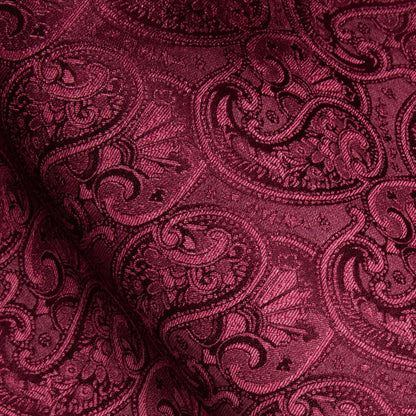 Dark Red Paisley Pattern Silk Dress Shirt shirt    - Sophisticated Gentlemen