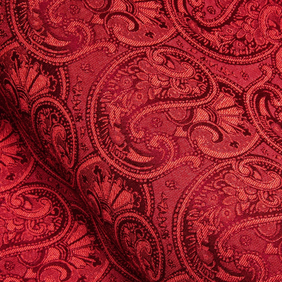 Red Paisley Pattern Silk Dress Shirt shirt    - Sophisticated Gentlemen