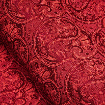 Red Paisley Pattern Silk Dress Shirt shirt    - Sophisticated Gentlemen