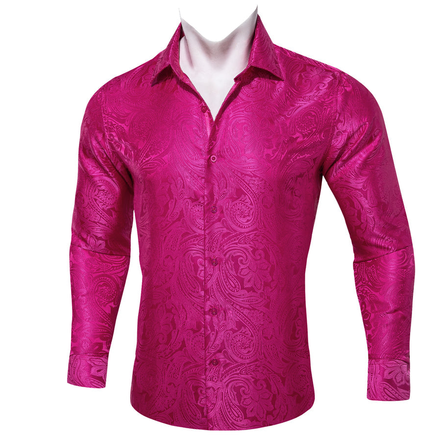 Rose Pink Paisley Dress Shirt shirt S   - Sophisticated Gentlemen