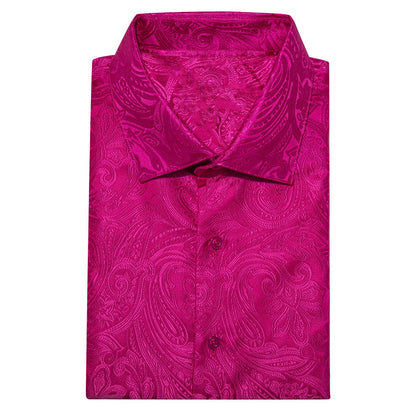 Rose Pink Paisley Dress Shirt shirt    - Sophisticated Gentlemen