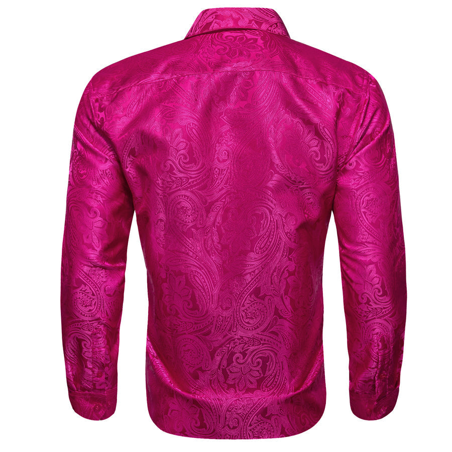 Rose Pink Paisley Dress Shirt shirt    - Sophisticated Gentlemen