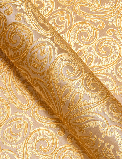 Bright Yellow Paisley Silk Dress Shirt shirt    - Sophisticated Gentlemen