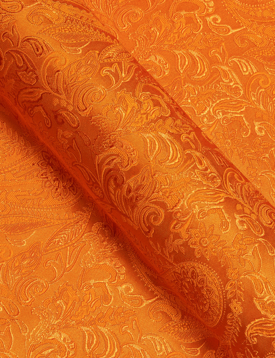 Orange Paisley Silk Dress Shirt shirt    - Sophisticated Gentlemen