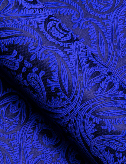 Navy Blue Paisley Silk Dress Shirt shirt    - Sophisticated Gentlemen