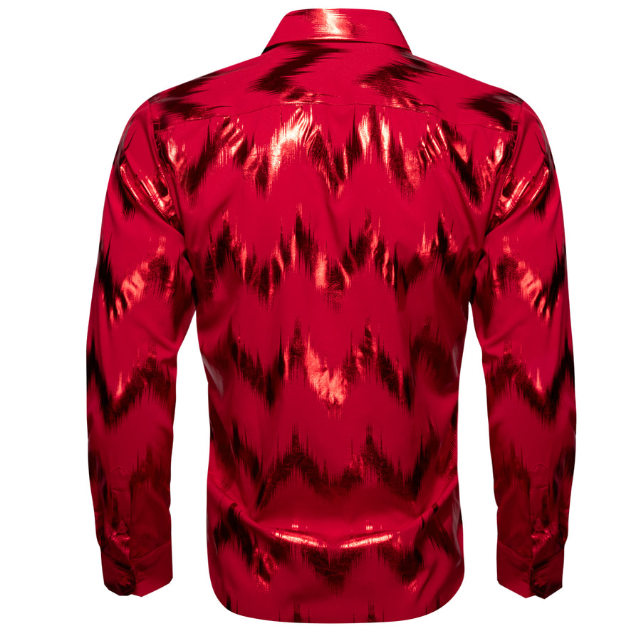 Red Black Bronzing Novelty Dress Shirt shirt    - Sophisticated Gentlemen