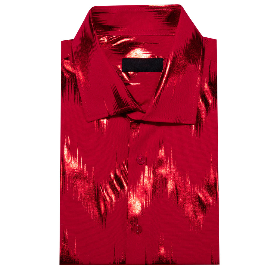 Red Black Bronzing Novelty Dress Shirt shirt    - Sophisticated Gentlemen