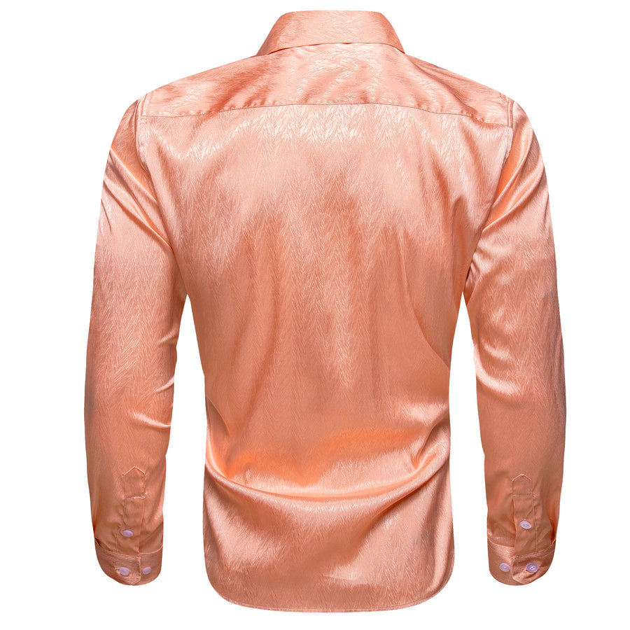 Pale Orange Novelty Silk Dress Shirt shirt    - Sophisticated Gentlemen