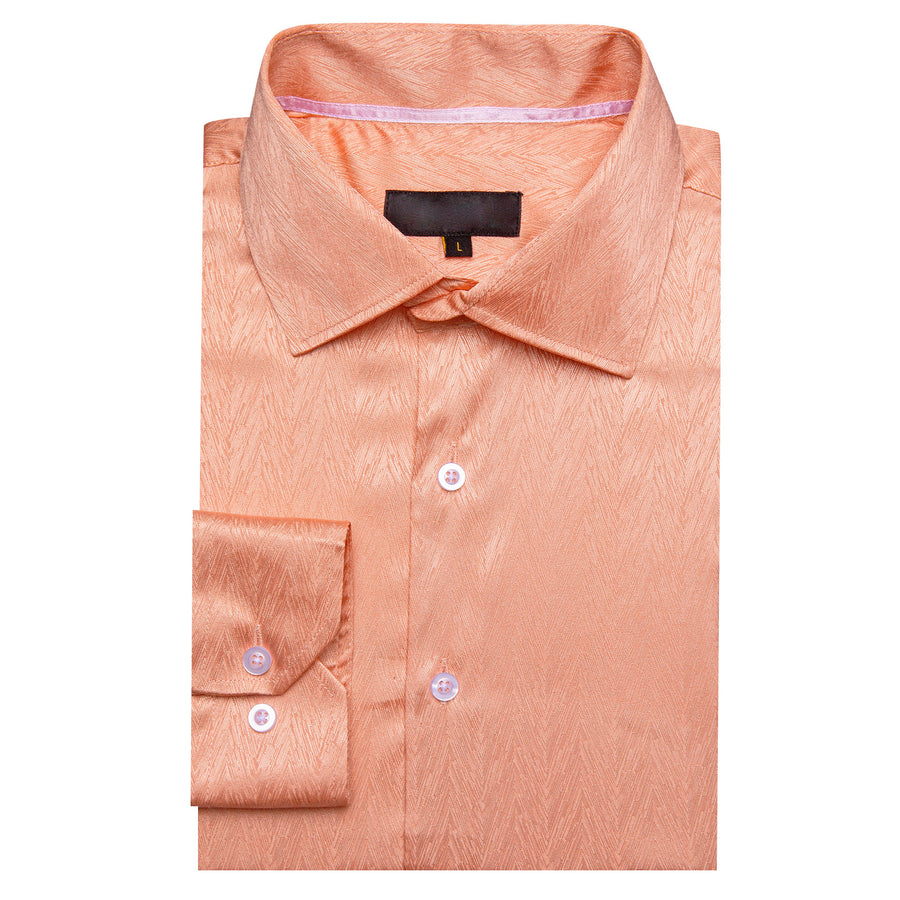 Pale Orange Novelty Silk Dress Shirt shirt    - Sophisticated Gentlemen