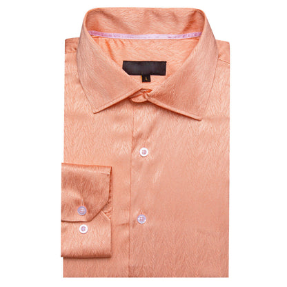 Pale Orange Novelty Silk Dress Shirt shirt    - Sophisticated Gentlemen
