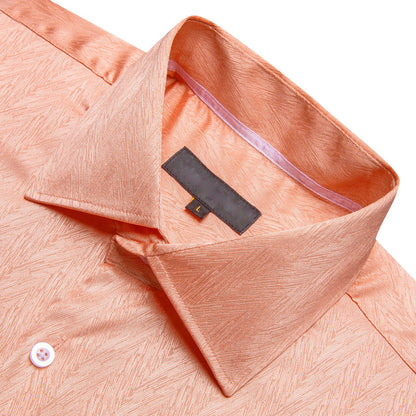 Pale Orange Novelty Silk Dress Shirt shirt    - Sophisticated Gentlemen