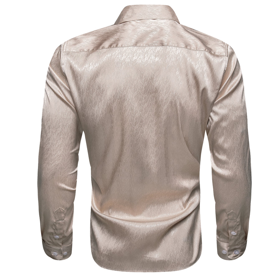 Champagne Novelty Silk Dress Shirt shirt    - Sophisticated Gentlemen