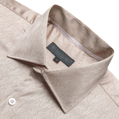 Champagne Novelty Silk Dress Shirt shirt    - Sophisticated Gentlemen