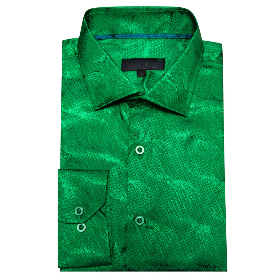 Bright Green Novelty Silk Dress Shirt shirt    - Sophisticated Gentlemen