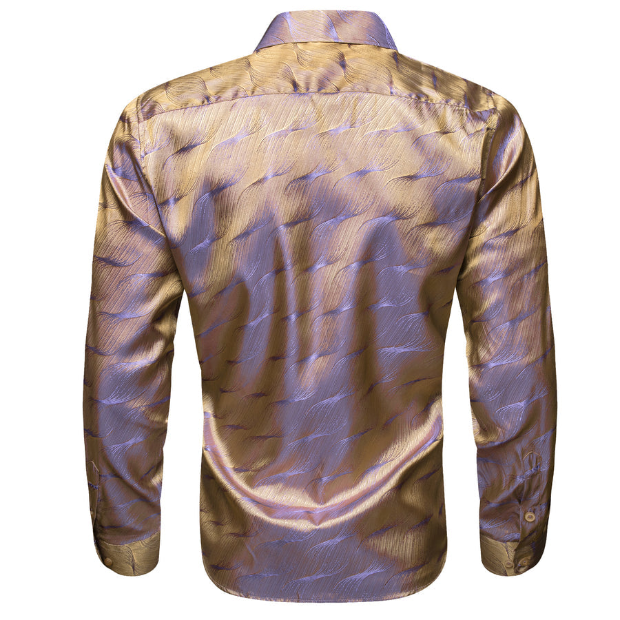 Champagne Purple Novelty Gradient Color Silk Dress Shirt shirt    - Sophisticated Gentlemen