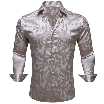Silver Novelty Men's Dress Shirt shirt S   - Sophisticated Gentlemen