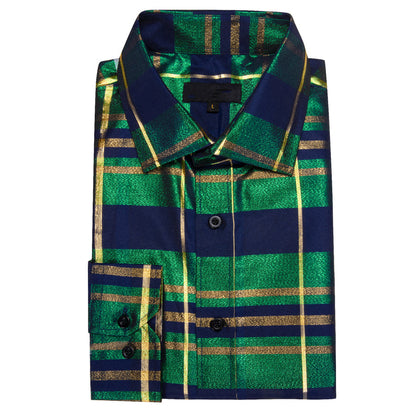 Green England Plaid Dress Shirt shirt    - Sophisticated Gentlemen