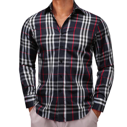 Black White Plaid Dress Shirt shirt    - Sophisticated Gentlemen
