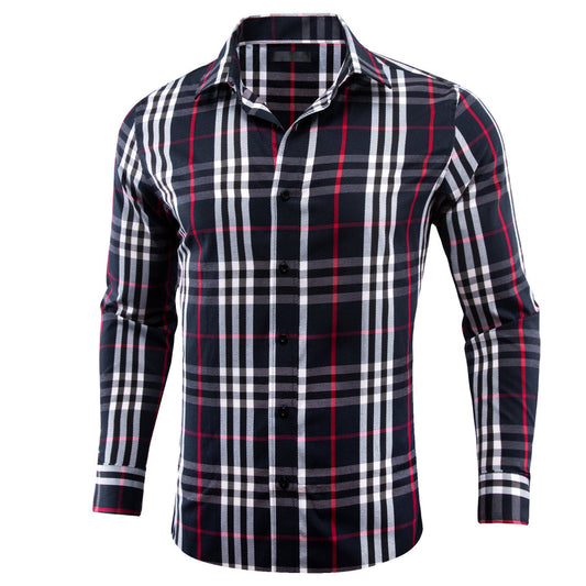 Black White Plaid Dress Shirt shirt S   - Sophisticated Gentlemen