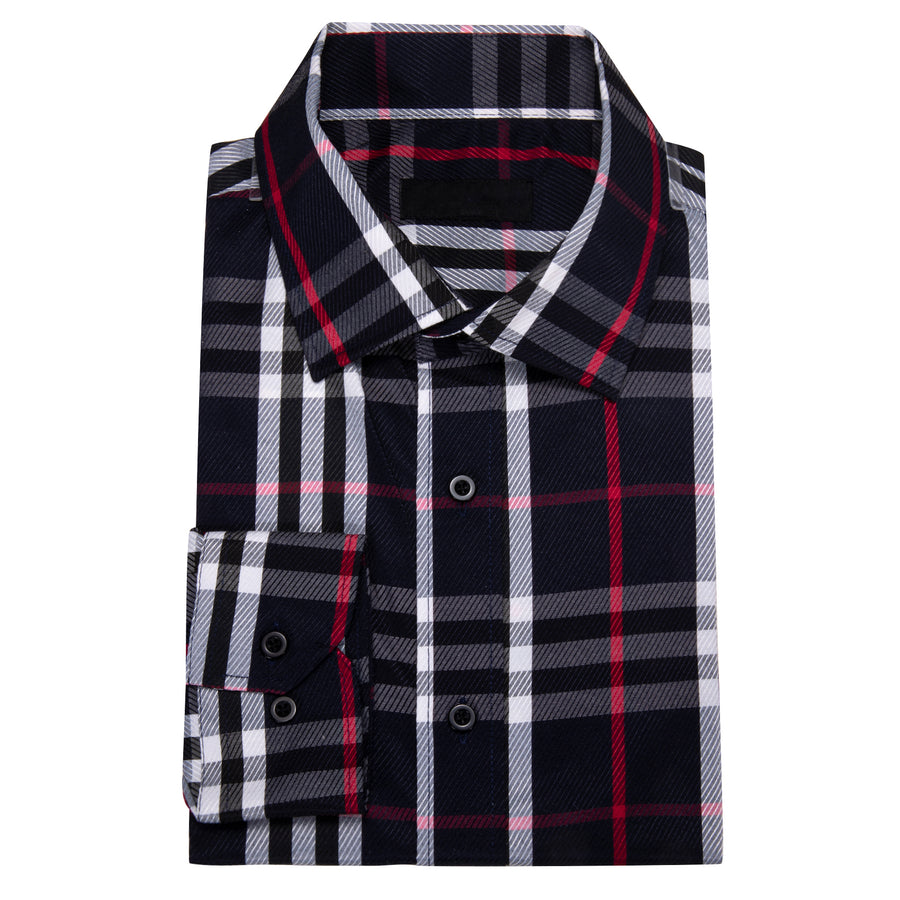 Black White Plaid Dress Shirt shirt    - Sophisticated Gentlemen