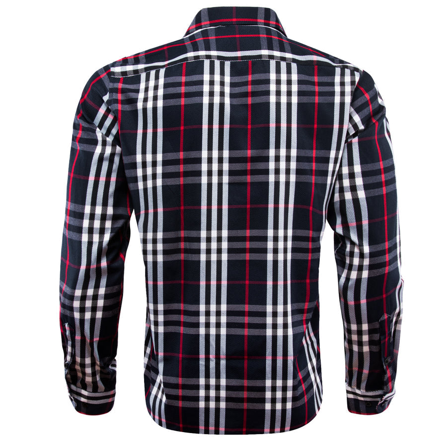 Black White Plaid Dress Shirt shirt    - Sophisticated Gentlemen