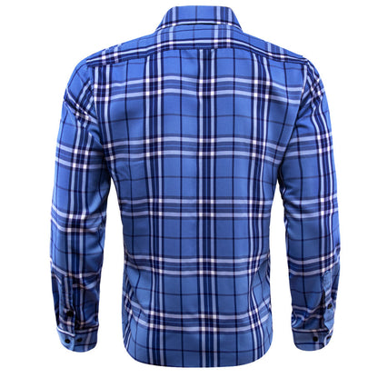 Ocean Blue Plaid Dress Shirt shirt    - Sophisticated Gentlemen
