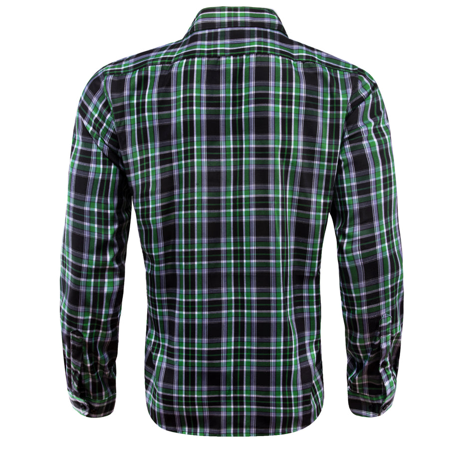 Black Green Plaid Dress Shirt shirt    - Sophisticated Gentlemen