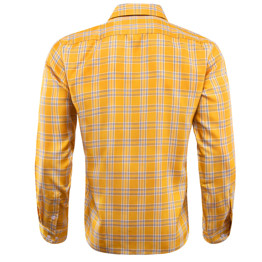 Yellow Plaid Dress Shirt shirt    - Sophisticated Gentlemen