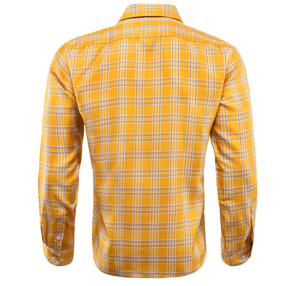 Yellow Plaid Dress Shirt shirt    - Sophisticated Gentlemen