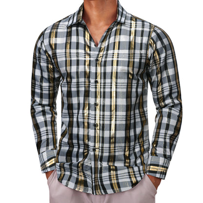 Green Yellow Plaid Dress Shirt shirt    - Sophisticated Gentlemen